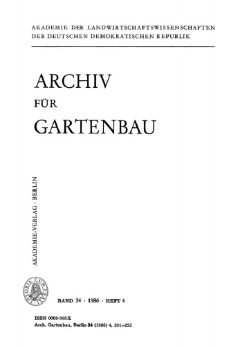 Archiv für Gartenbau: Band 34, Heft 4 1986