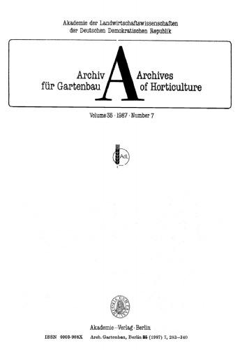 Archiv für Gartenbau: Band 35, Heft 7 1987