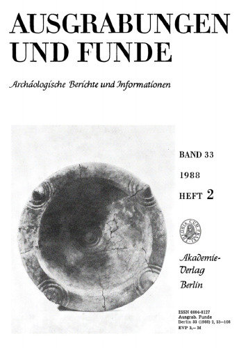 Ausgrabungen und Funde: Band 33, Heft 2 1988