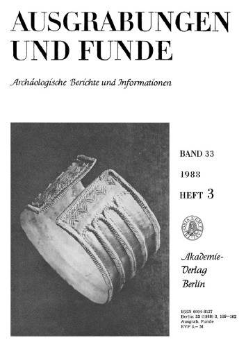 Ausgrabungen und Funde: Band 33, Heft 3 1988