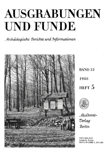 Ausgrabungen und Funde: Band 33, Heft 5 1988