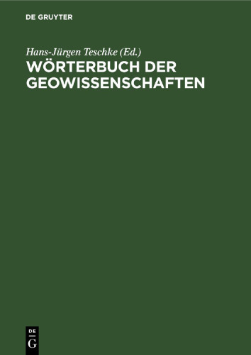 Wörterbuch der Geowissenschaften: Deutsch-Russisch