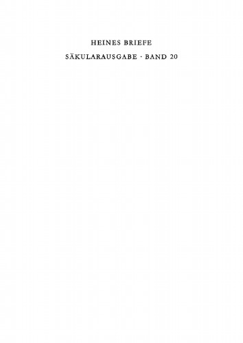 Heinrich Heine Säkularausgabe: Band 20 Briefe, 1815–1831