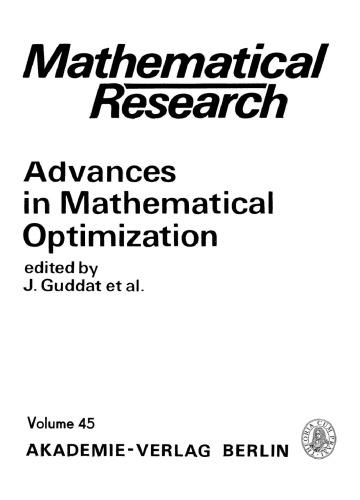 Advances in Mathematical Optimization