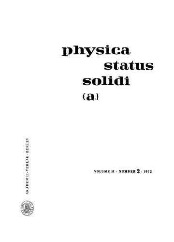 Physica status solidi / A.: Volume 10, Number 2 April 16