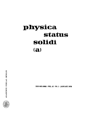 Physica status solidi / A.: Volume 45, Number 1 January 16