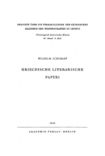 Griechische literarische Papyri