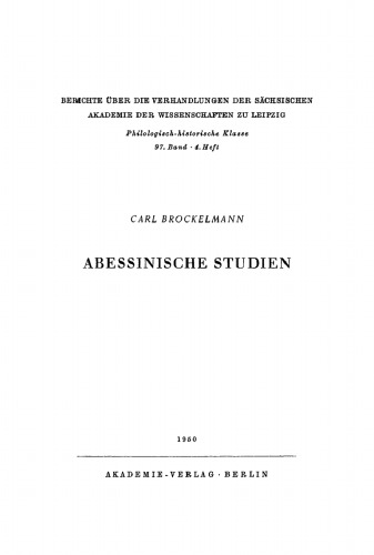 Abessinische Studien