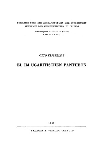 El im ugaritischen Pantheon