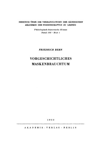 Vorgeschichtliches Maskenbrauchtum