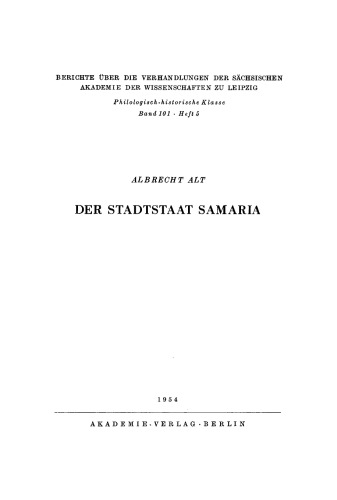 Der Stadtstaat Samaria