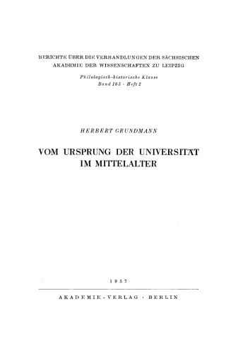 Vom Ursprung der Universität im Mittelalter
