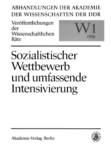 Sozialistischer Wettbewerb und umfassende Intensivierung