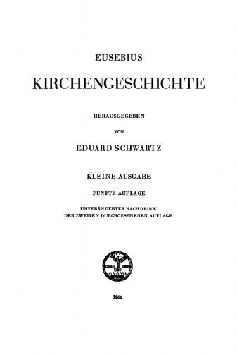 Eusebius Kirchengeschichte: Kleine Ausgabe
