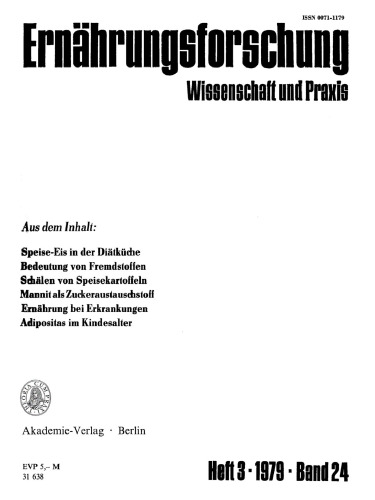 Ernährungsforschung: Band 24, Heft 3
