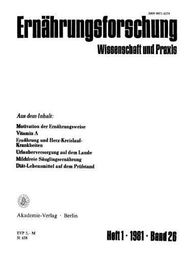 Ernährungsforschung: Band 26, Heft 1