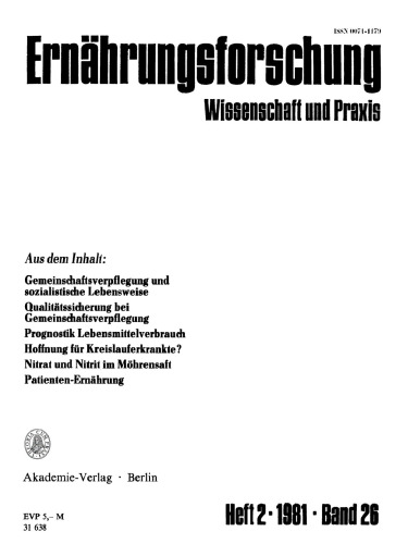 Ernährungsforschung: Band 26, Heft 2