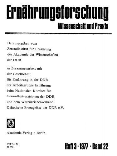 Ernährungsforschung: Band 22, Heft 3