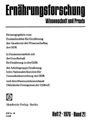 Ernährungsforschung: Band 21, Heft 2