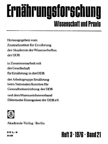 Ernährungsforschung: Band 21, Heft 3