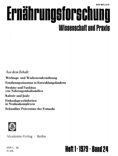 Ernährungsforschung: Band 24, Heft 1