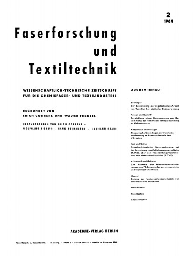 Faserforschung und Textiltechnik: Band 15, Heft 2 Februar 1964