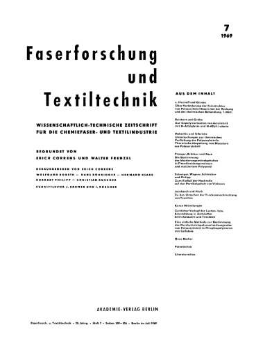 Faserforschung und Textiltechnik: Band 20, Heft 7 July 1969