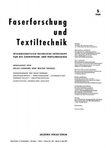 Faserforschung und Textiltechnik: Band 20, Heft 5 Mai 1969