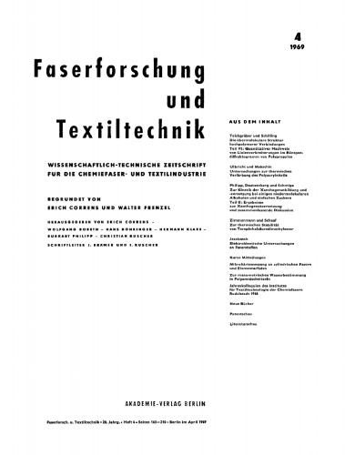 Faserforschung und Textiltechnik: Band 20, Heft 4 April 1969