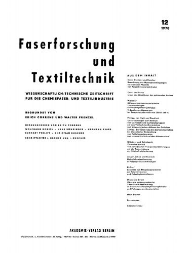 Faserforschung und Textiltechnik: Band 21, Heft 12 Dezember 1971