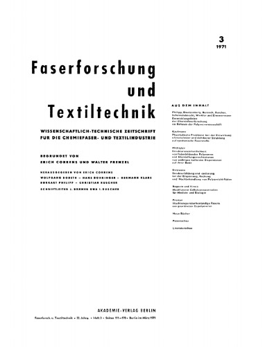 Faserforschung und Textiltechnik: Band 21, Heft 6 Juni 1970
