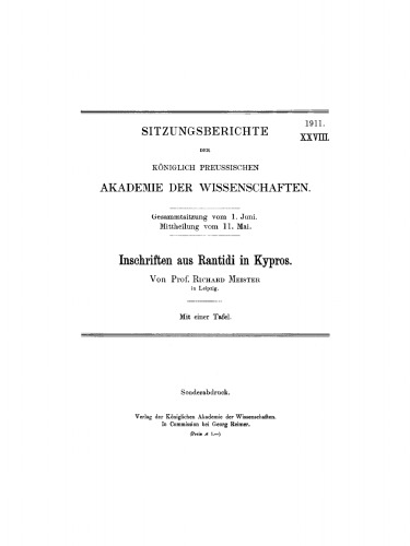 Inschriften aus Rantidi in Kypros