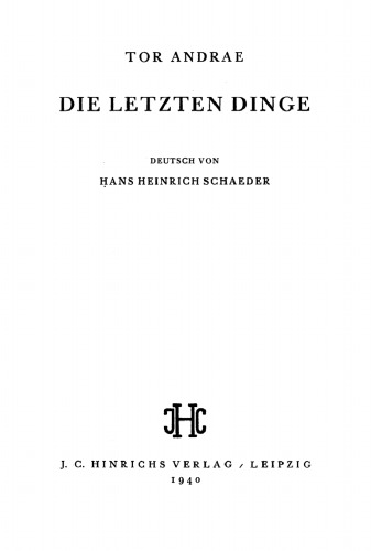 Die letzten Dinge