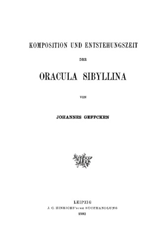 Komposition und Entstehungszeit der Oracula Sibyllina