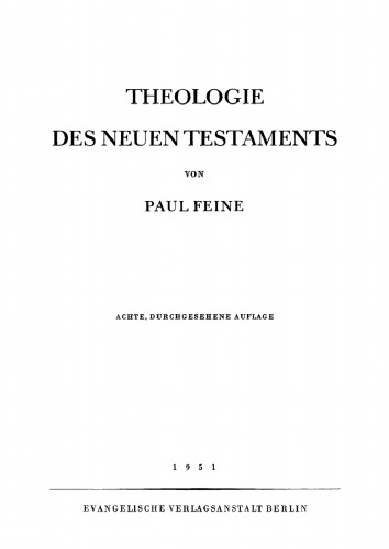 Theologie des Neuen Testaments