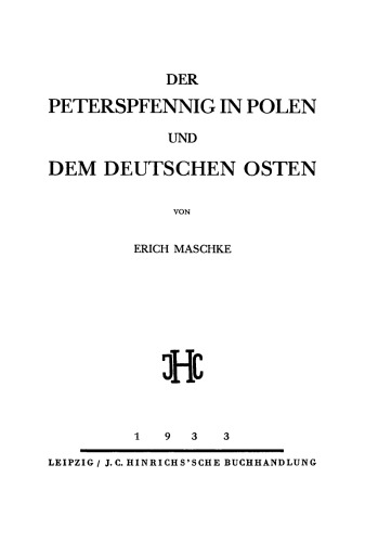 Der Peterspfennig in Polen und dem deutschen Osten