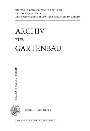 Archiv für Gartenbau: Band 14, Heft 1 1966