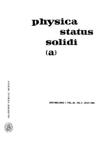 Physica status solidi / A.: Volume 66, Number 1 July 16