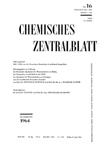 Chemisches Zentralblatt: 16/1964, 135. Jahrgang 22. April