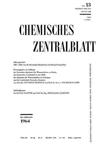 Chemisches Zentralblatt: 13/1964, 135. Jahrgang 1. April