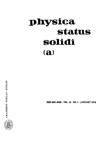 Physica status solidi / A.: Volume 45, Number 1 January 16