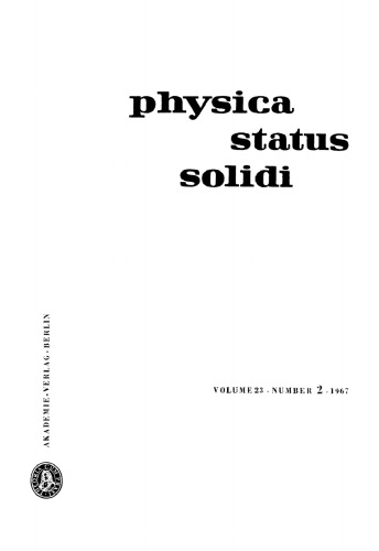 Physica status solidi: Volume 23, Number 2 October 1
