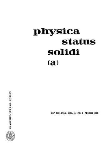 Physica status solidi / A.: Volume 46, Number 1 March 16