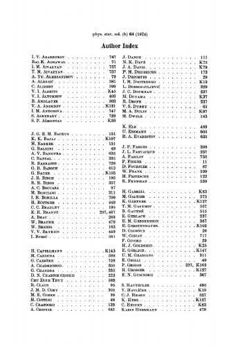 Physica status solidi / B.: Volume 64, Number 1 July 1