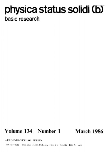 Physica status solidi / B.: Volume 134, Number 1 March 1