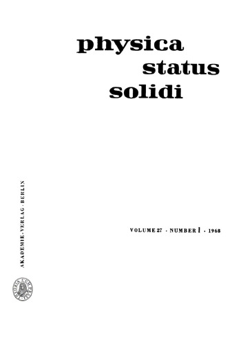 Physica status solidi: Volume 27, Number 1 May 1