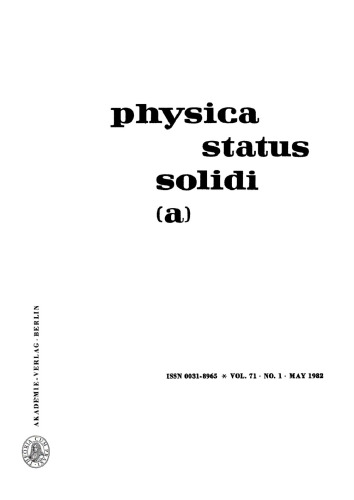 Physica status solidi / A.: Volume 71, Number 1 May 16