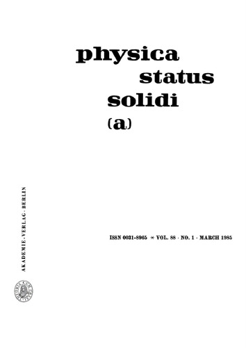 Physica status solidi / A.: Volume 88, Number 1 May 16