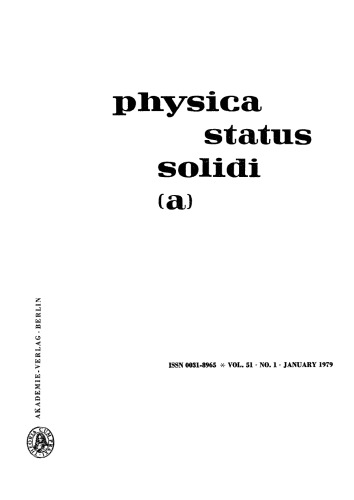 Physica status solidi / A.: Volume 51, Number 1 January 16