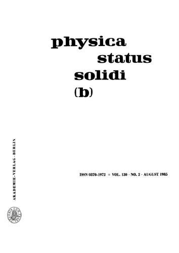 Physica status solidi / B.: Volume 130, Number 2 August 1
